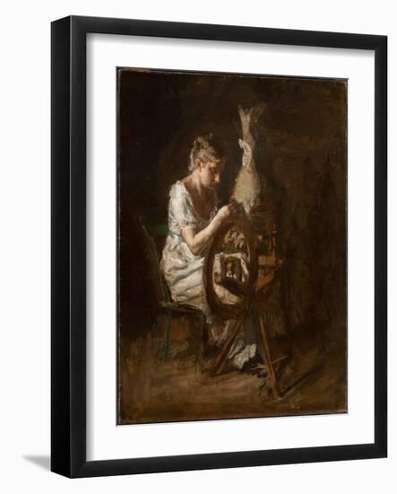 The Spinner (Oil on Canvas)-Thomas Cowperthwait Eakins-Framed Giclee Print