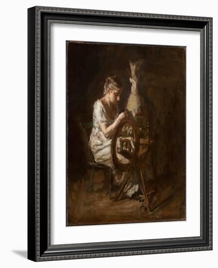 The Spinner (Oil on Canvas)-Thomas Cowperthwait Eakins-Framed Giclee Print