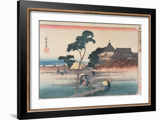 The Spiral Hall of the Temple of the Five Hundred Arhats, from the Series 'Famous Places in Edo',…-Ando Hiroshige-Framed Giclee Print