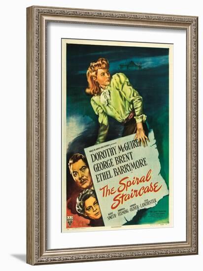 The Spiral Staircase, Dorothy McGuire, George Brent, Ethel Barrymore, 1945-null-Framed Art Print