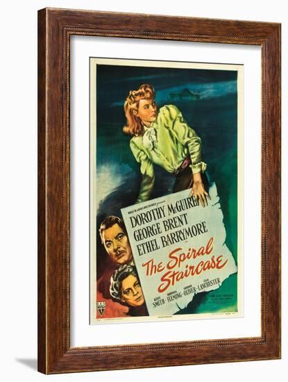 The Spiral Staircase, Dorothy McGuire, George Brent, Ethel Barrymore, 1945-null-Framed Art Print