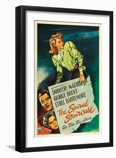 The Spiral Staircase, Dorothy McGuire, George Brent, Ethel Barrymore, 1945-null-Framed Art Print