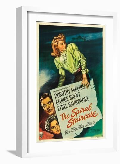 The Spiral Staircase, Dorothy McGuire, George Brent, Ethel Barrymore, 1945-null-Framed Art Print