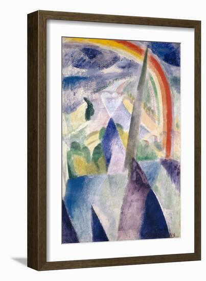 The Spire of Notre-Dame, 1909 (Mixed Media on Canvas)-Robert Delaunay-Framed Giclee Print