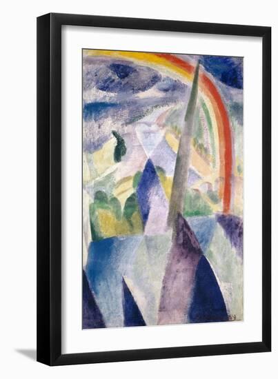 The Spire of Notre-Dame, 1909 (Mixed Media on Canvas)-Robert Delaunay-Framed Giclee Print