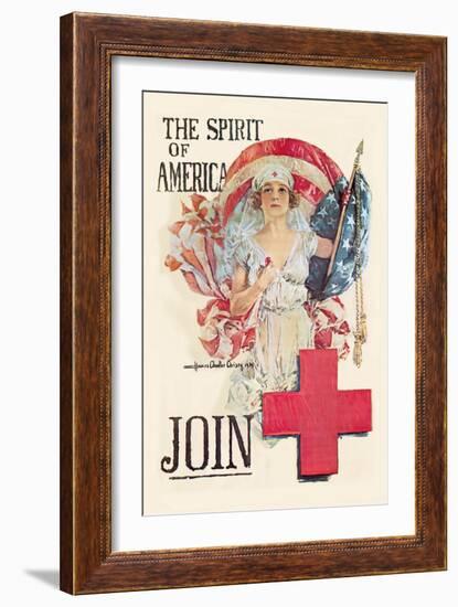 The Spirit of Americ Join-Howard Chandler Christy-Framed Art Print