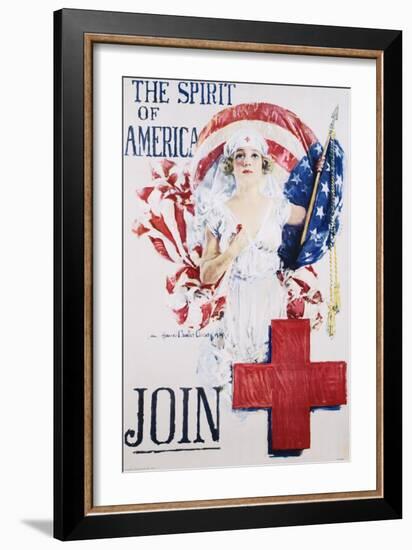 The Spirit of America Recruitment Poster-Howard Chandler Christy-Framed Giclee Print