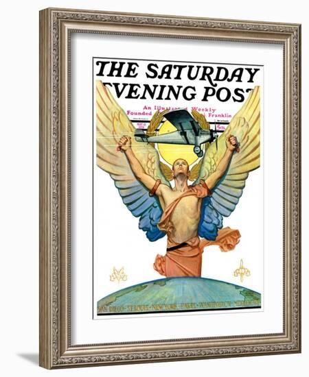 "The Spirit of Aviation," Saturday Evening Post Cover, May 12, 1928-Edgar Franklin Wittmack-Framed Giclee Print