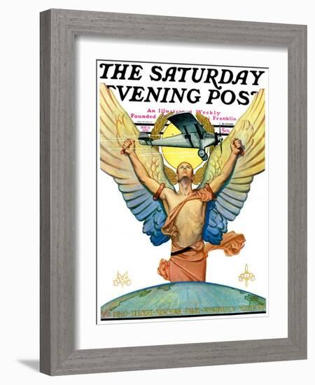 "The Spirit of Aviation," Saturday Evening Post Cover, May 12, 1928-Edgar Franklin Wittmack-Framed Giclee Print