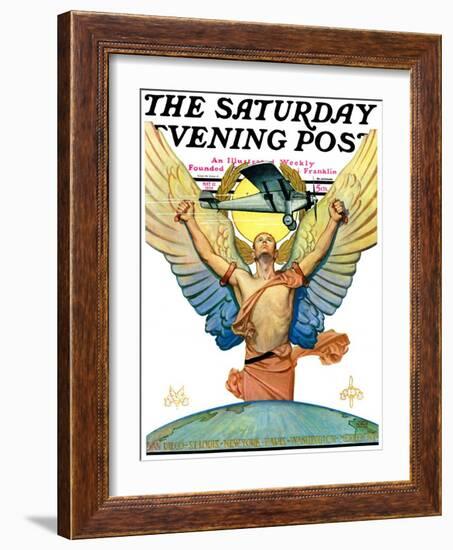 "The Spirit of Aviation," Saturday Evening Post Cover, May 12, 1928-Edgar Franklin Wittmack-Framed Giclee Print