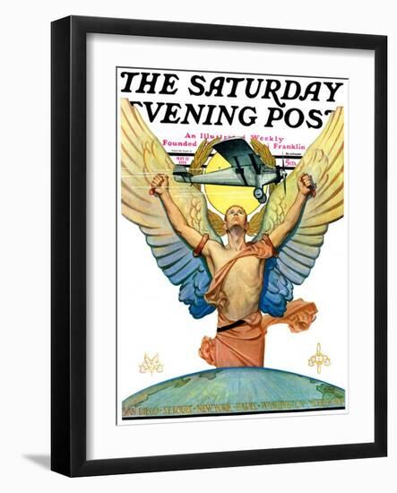 "The Spirit of Aviation," Saturday Evening Post Cover, May 12, 1928-Edgar Franklin Wittmack-Framed Giclee Print