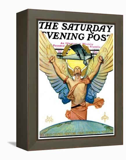 "The Spirit of Aviation," Saturday Evening Post Cover, May 12, 1928-Edgar Franklin Wittmack-Framed Premier Image Canvas