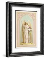 "The Spirit of Faith", an Angel Stands by a Cross and Indicates the General Direction of Heaven-null-Framed Photographic Print