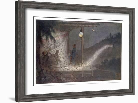 The Spirit of Jimpachi Avenges His Wrongful Death by Manifesting as a Swarm of Fireflies-R. Gordon Smith-Framed Art Print