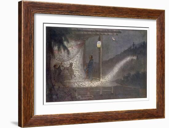 The Spirit of Jimpachi Avenges His Wrongful Death by Manifesting as a Swarm of Fireflies-R. Gordon Smith-Framed Art Print