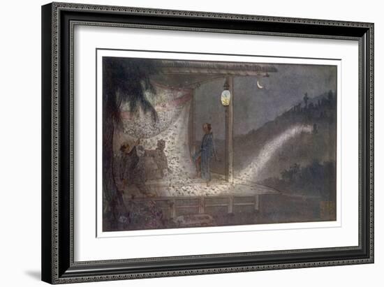 The Spirit of Jimpachi Avenges His Wrongful Death by Manifesting as a Swarm of Fireflies-R. Gordon Smith-Framed Art Print