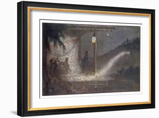 The Spirit of Jimpachi Avenges His Wrongful Death by Manifesting as a Swarm of Fireflies-R. Gordon Smith-Framed Art Print