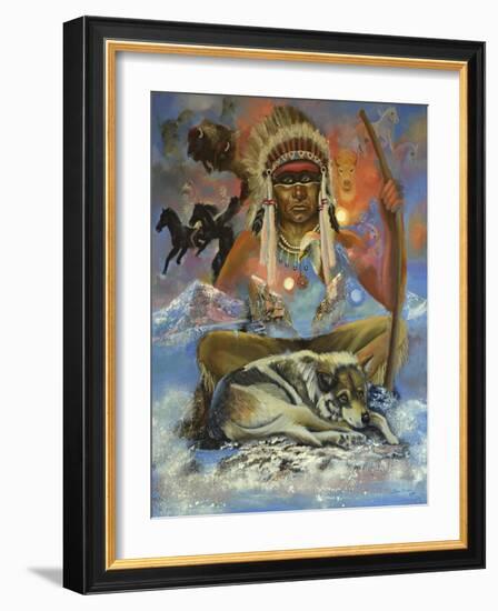 The Spirit of the War Bonnet-Sue Clyne-Framed Giclee Print