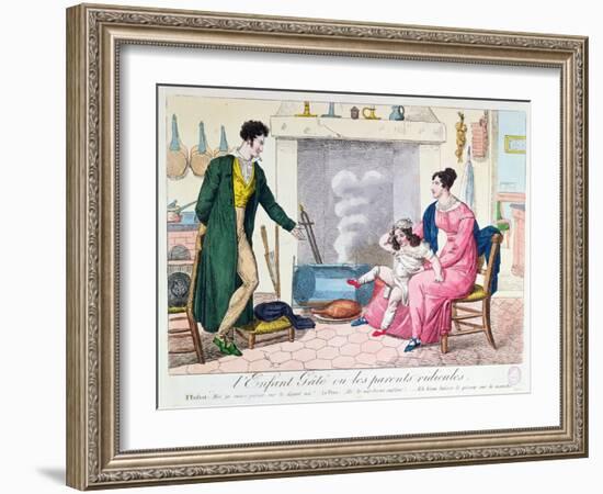 The Spoilt Child or the Ridiculous Parents, Early 19th Century-null-Framed Giclee Print