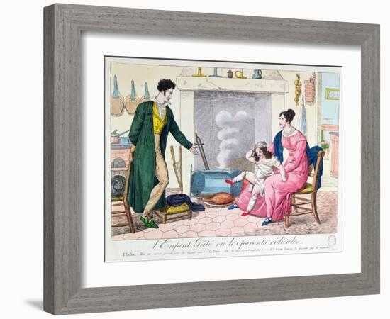 The Spoilt Child or the Ridiculous Parents, Early 19th Century-null-Framed Giclee Print