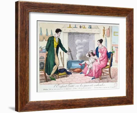 The Spoilt Child or the Ridiculous Parents, Early 19th Century-null-Framed Giclee Print