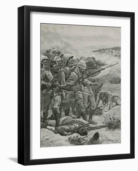 The Square at Abu-Kru, Sudan, 1885-Stanley L. Wood-Framed Giclee Print