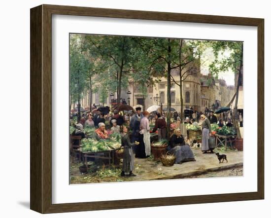 The Square in Front of Les Halles, 1880-Victor Gabriel Gilbert-Framed Premium Giclee Print