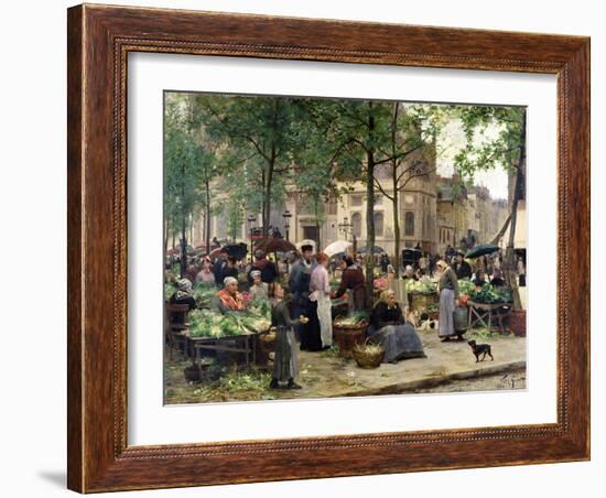 The Square in Front of Les Halles, 1880-Victor Gabriel Gilbert-Framed Premium Giclee Print