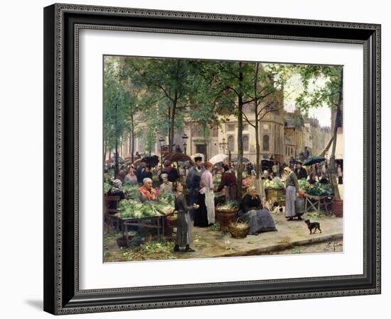 The Square in Front of Les Halles, 1880-Victor Gabriel Gilbert-Framed Giclee Print