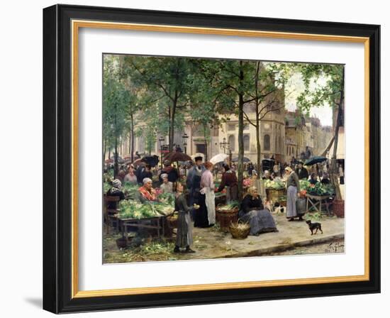 The Square in Front of Les Halles, 1880-Victor Gabriel Gilbert-Framed Giclee Print