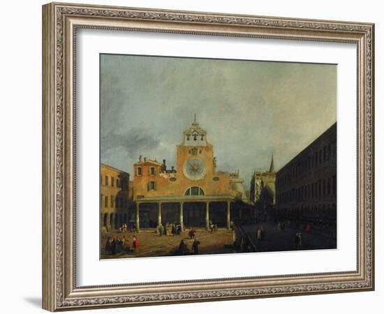 The square in front of San Giacomo di Rialto, Venice. Before 1730-Canaletto-Framed Giclee Print