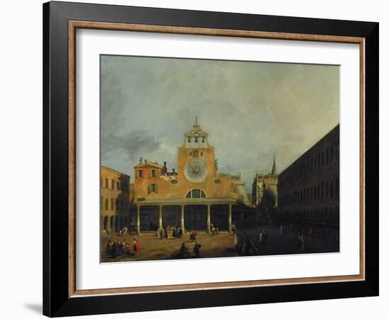 The square in front of San Giacomo di Rialto, Venice. Before 1730-Canaletto-Framed Giclee Print