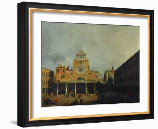 The square in front of San Giacomo di Rialto, Venice. Before 1730-Canaletto-Framed Giclee Print