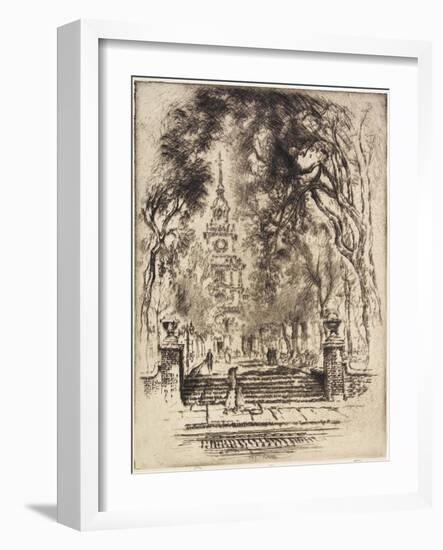 The Square, Independence Square, Philadelphia, 1920-Joseph Pennell-Framed Giclee Print