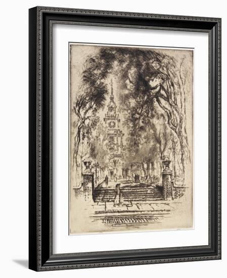 The Square, Independence Square, Philadelphia, 1920-Joseph Pennell-Framed Giclee Print