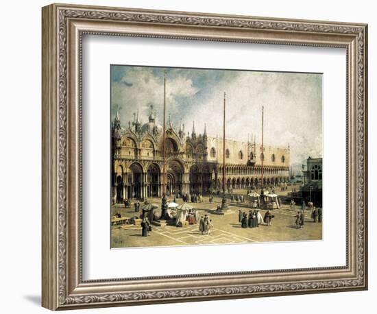 The Square of Saint Mark's, Venice (Piazza San Marco)-Canaletto-Framed Art Print