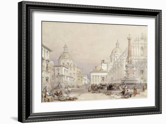 The Square of the Elephant, Catania, 1839-William Leighton Leitch-Framed Giclee Print
