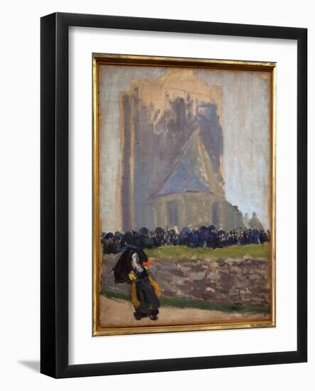 The Square Tower in Saint Guenole. Painting by Robert Delaunay (1885-1941). Oil on Canvas, circa 19-Robert Delaunay-Framed Giclee Print