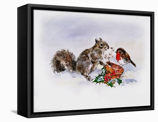 The Squirrel and the Robin-Diane Matthes-Framed Premier Image Canvas