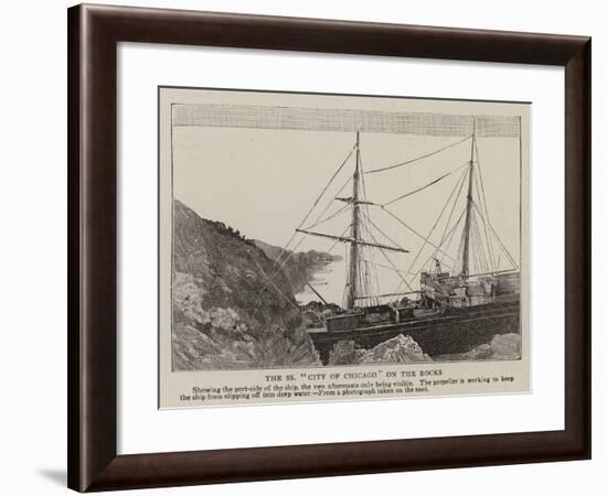 The SS City of Chicago on the Rocks-null-Framed Giclee Print