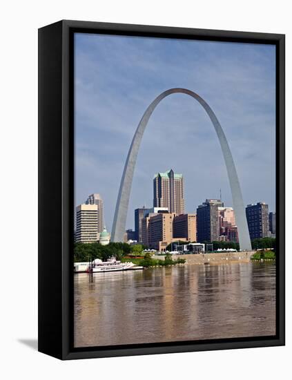 The St Louis Arch from the Mississippi River, Missouri, USA-Joe Restuccia III-Framed Premier Image Canvas