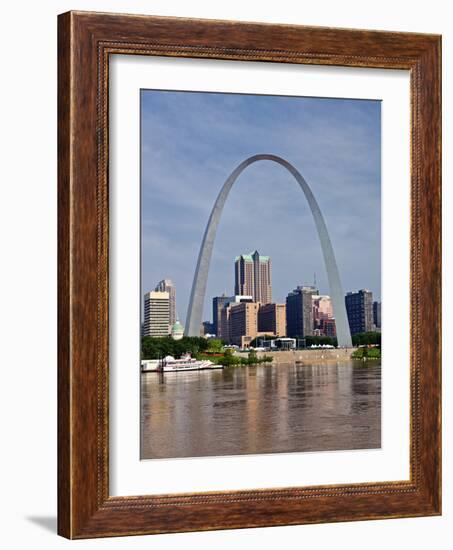 The St Louis Arch from the Mississippi River, Missouri, USA-Joe Restuccia III-Framed Photographic Print