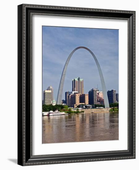 The St Louis Arch from the Mississippi River, Missouri, USA-Joe Restuccia III-Framed Photographic Print