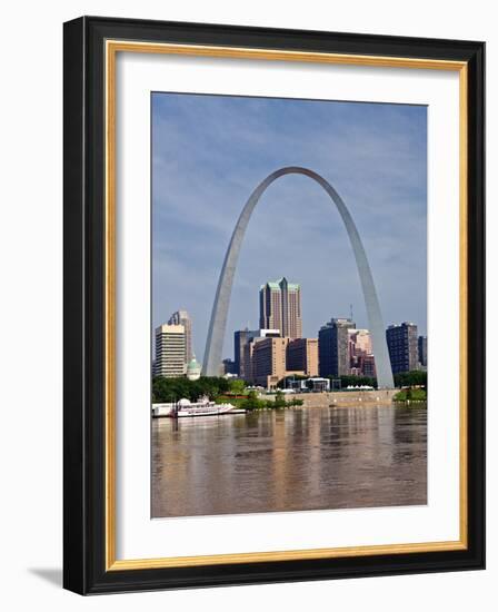 The St Louis Arch from the Mississippi River, Missouri, USA-Joe Restuccia III-Framed Photographic Print