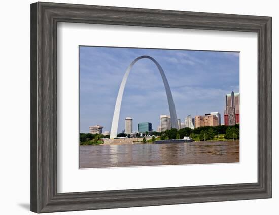 The St Louis Arch from the Mississippi River, Missouri, USA-Joe Restuccia III-Framed Photographic Print