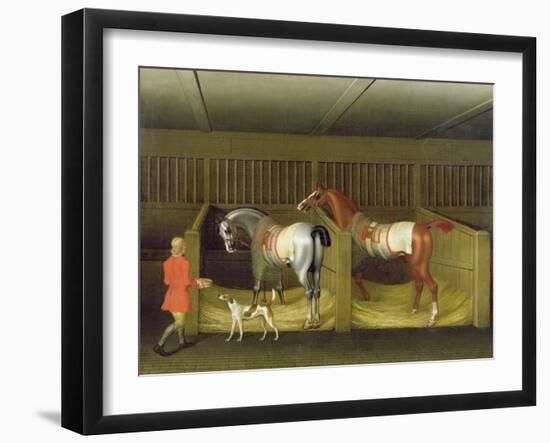 The Stables and Two Famous Running Horses Belonging to His Grace, the Duke of Bolton, 1747-James Seymour-Framed Giclee Print