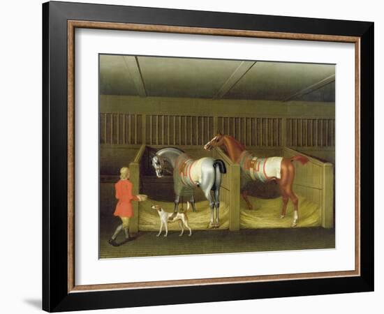 The Stables and Two Famous Running Horses Belonging to His Grace, the Duke of Bolton, 1747-James Seymour-Framed Giclee Print