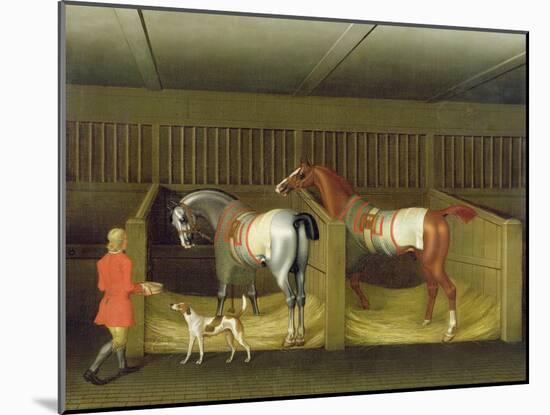 The Stables and Two Famous Running Horses Belonging to His Grace, the Duke of Bolton, 1747-James Seymour-Mounted Giclee Print