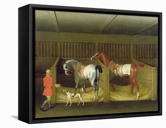 The Stables and Two Famous Running Horses Belonging to His Grace, the Duke of Bolton, 1747-James Seymour-Framed Premier Image Canvas