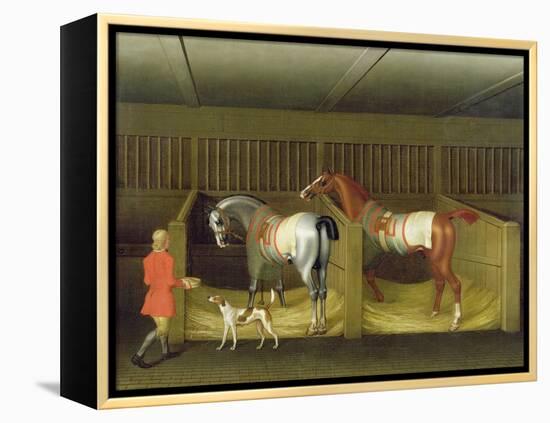 The Stables and Two Famous Running Horses Belonging to His Grace, the Duke of Bolton, 1747-James Seymour-Framed Premier Image Canvas